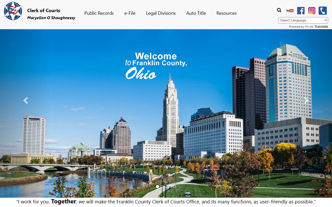 Franklin County Clerk of Courts Columbus civil court records