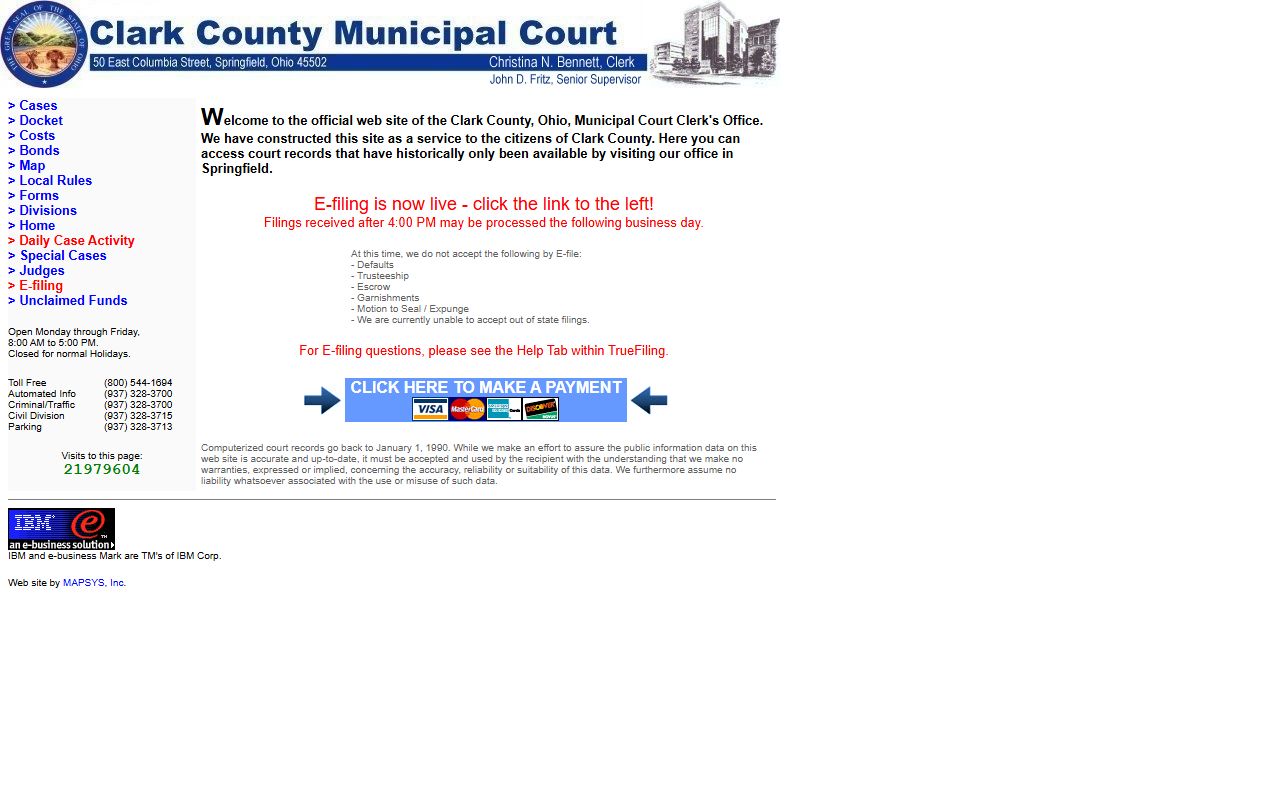 Clark County Municipal Court Clerk Springfield civil court records search