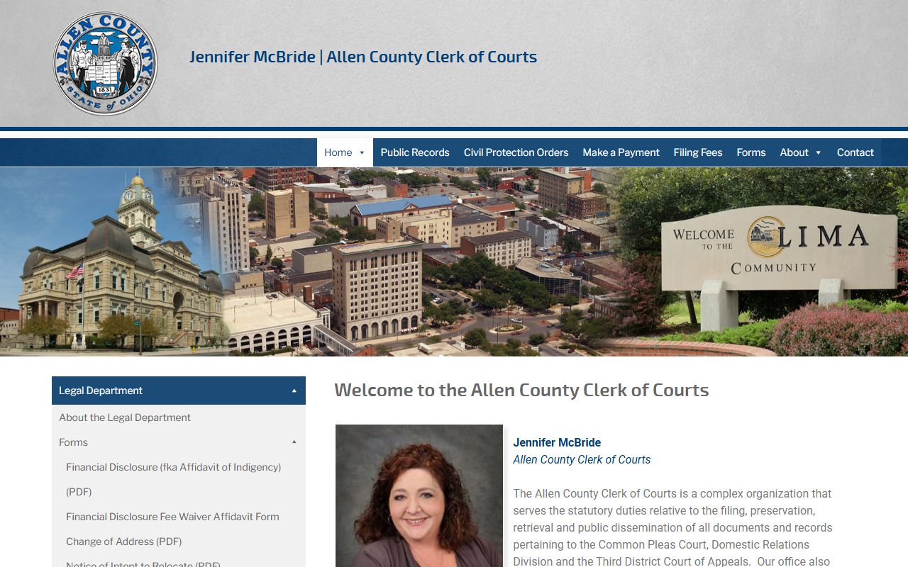 Allen County Clerk of Courts Lima civil court records