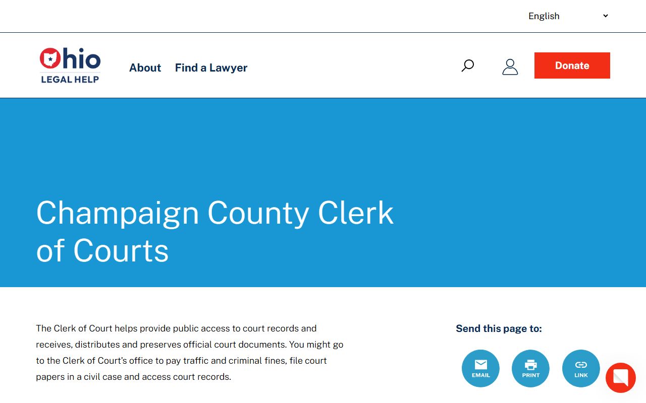 Ohio Legal Help Champaign County civil court records