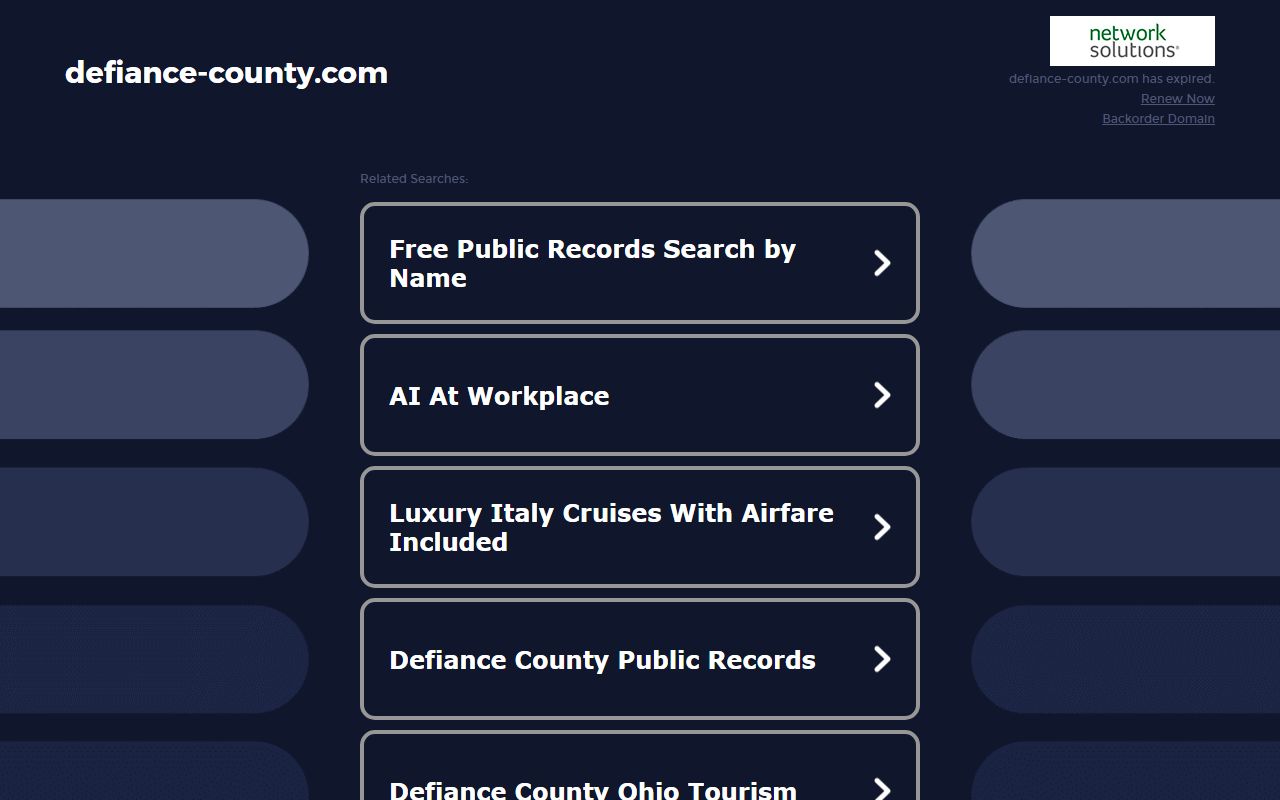 Defiance County Clerk of Courts civil court records search portal