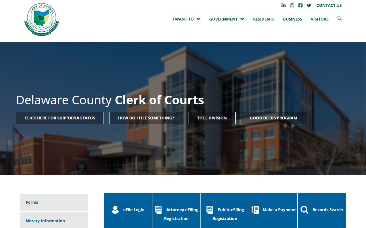 Delaware County Clerk of Courts civil court records search