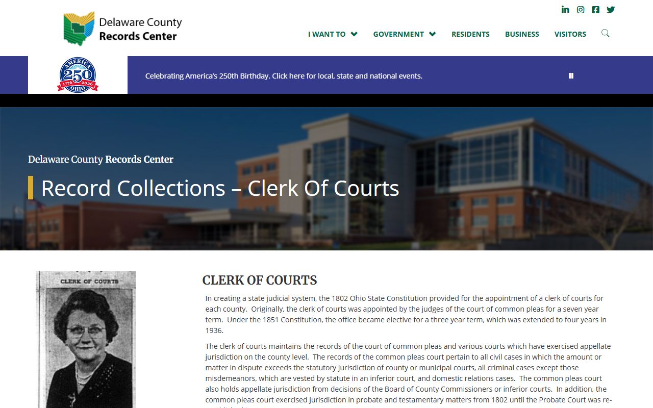 Delaware County Records Center civil court records collections
