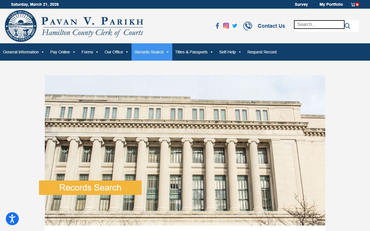 Hamilton County Clerk of Courts civil court records search Cincinnati