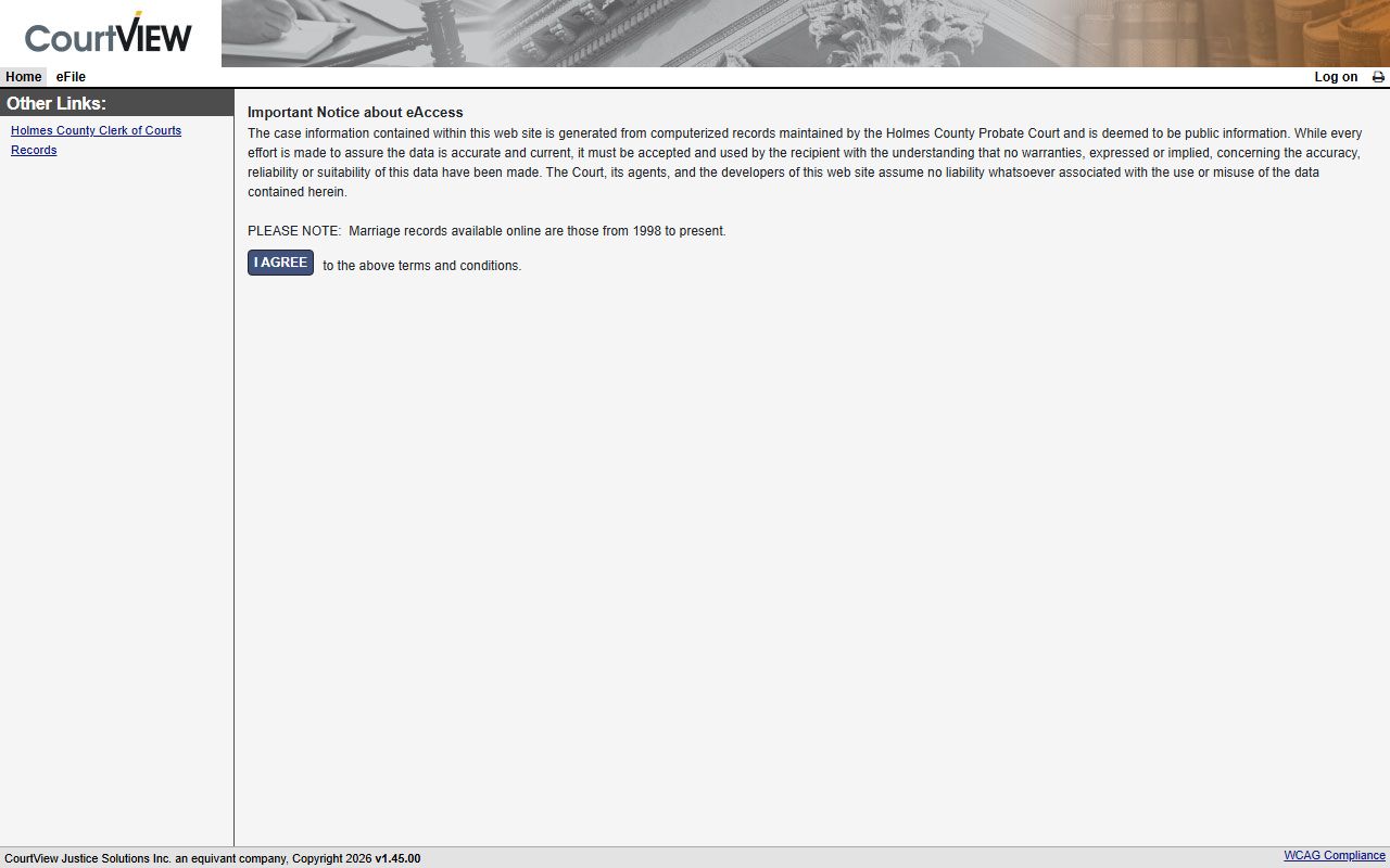 Holmes County Probate Court record search for civil court records