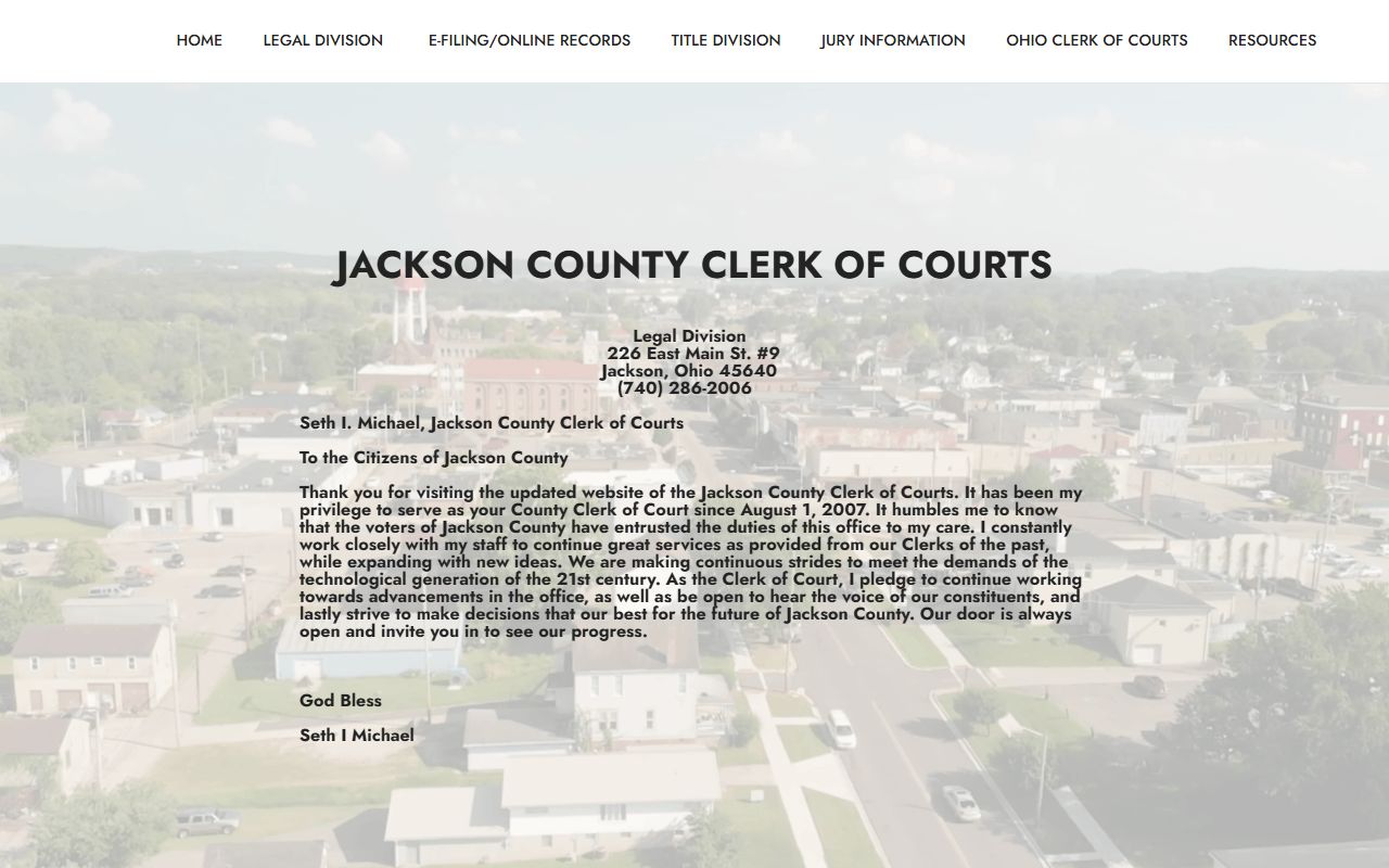 Jackson County Clerk of Courts civil court records website