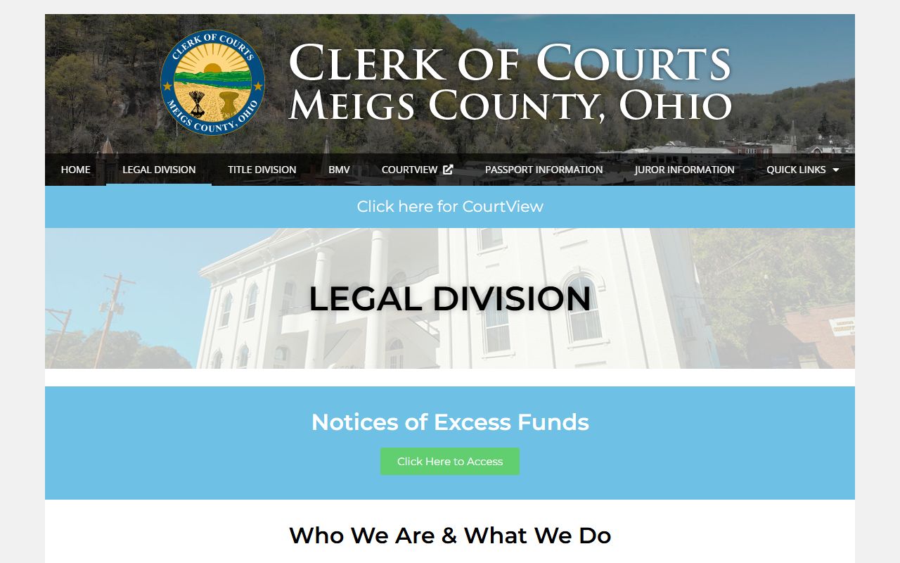 Meigs County Clerk of Courts Legal Division civil court records