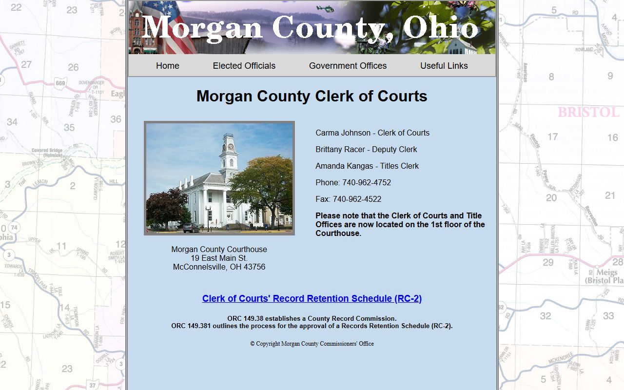 Morgan County Clerk of Courts civil court records page