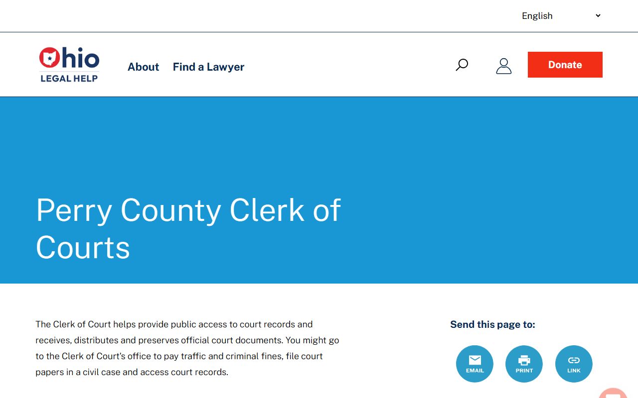 Ohio Legal Help Perry County Clerk of Courts resource page
