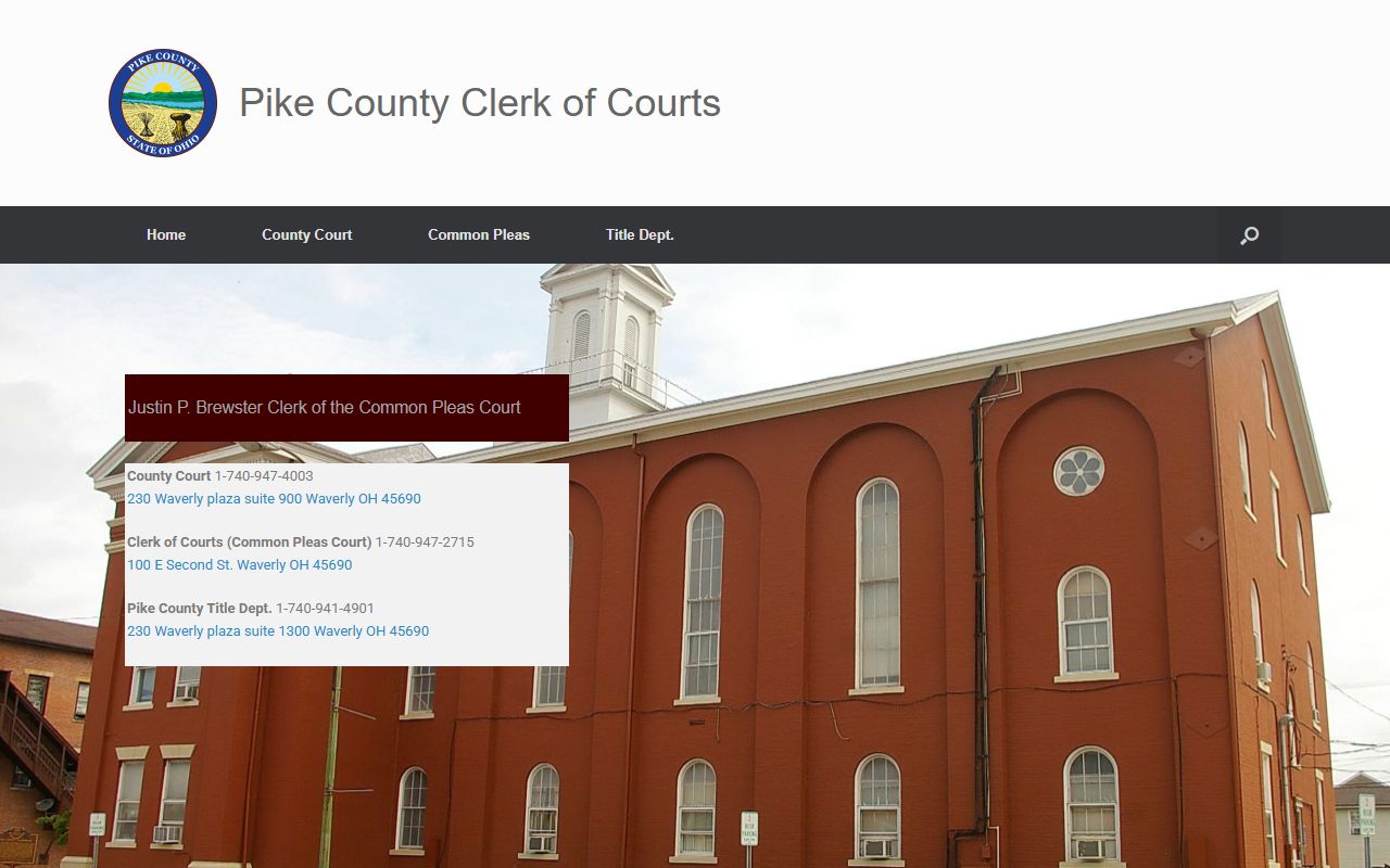 Pike County Clerk of Courts official website civil court records