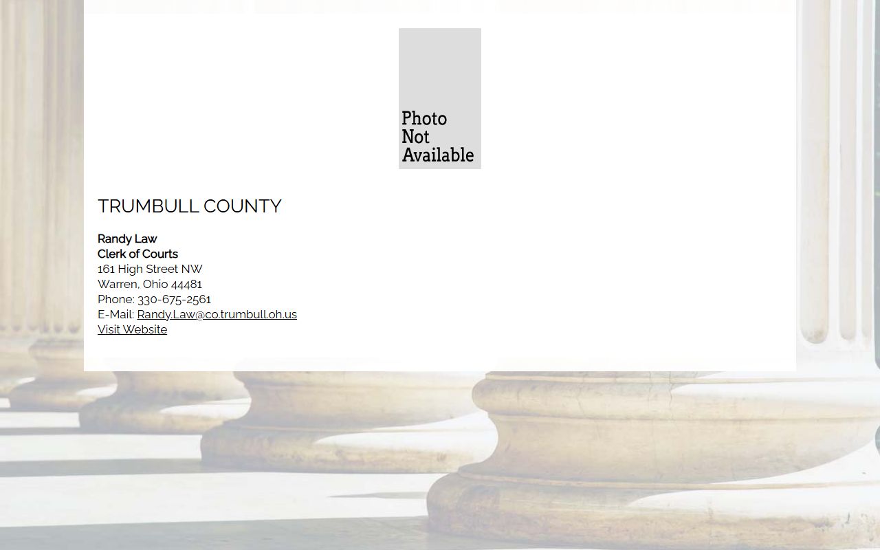 Ohio Clerk of Courts Association Trumbull County Warren civil court records