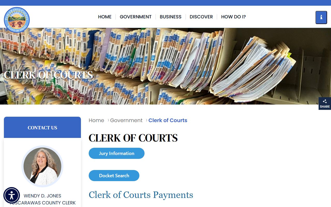 Tuscarawas County Clerk of Courts civil court records search portal