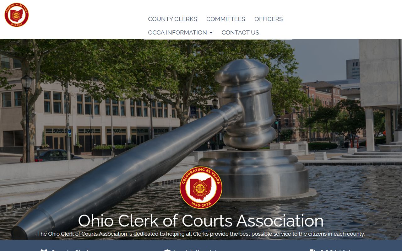 Ohio Clerk of Courts Association directory for civil court records